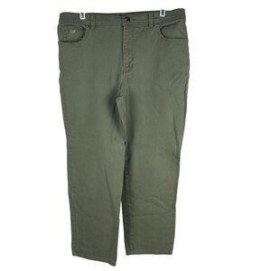 Gloria Vanderbilt Womens Olive Green Jeans Mid Rise Petite Size 14 Stretch